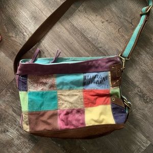 Fossil patchwork quilt purse